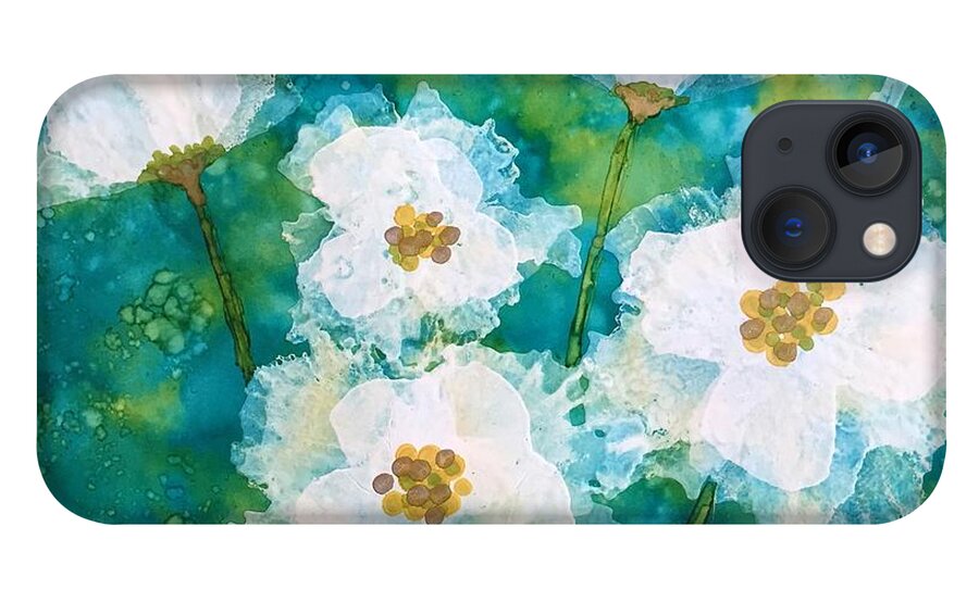 Floral iPhone 13 Case featuring the painting White Blooms by Beth Kluth
