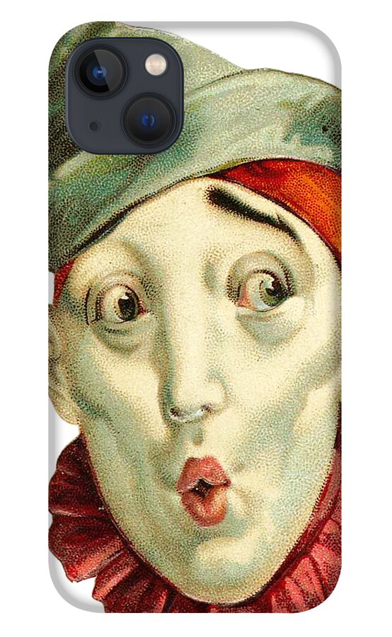 Vintage Clown iPhone 13 Case featuring the digital art Who Me? by Kim Kent