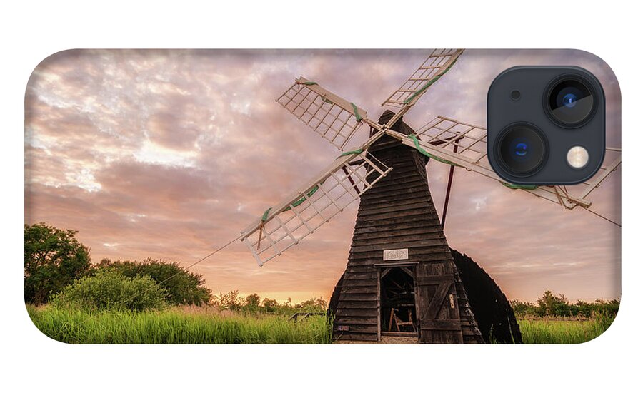 Cloud iPhone 13 Case featuring the photograph Wicken wind-pump at sunset ii by James Billings