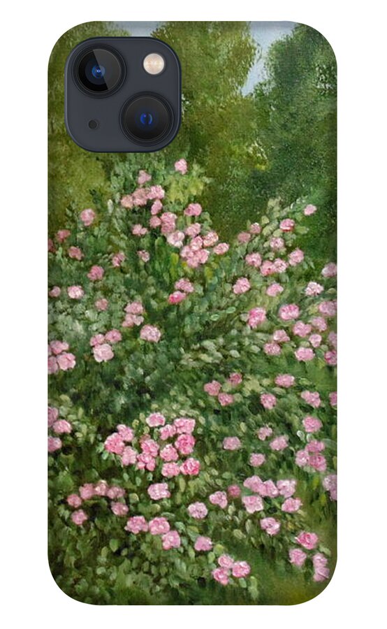 Rose iPhone 13 Case featuring the painting Wild Roses by Angeles M Pomata