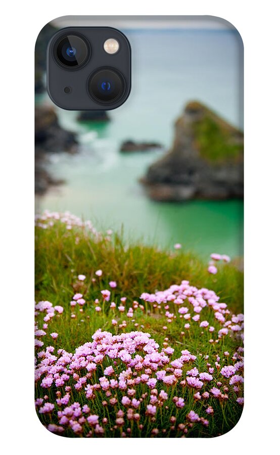 Bedruthen Steps iPhone 13 Case featuring the photograph Wild Sea Pinks in Cornwall by Helen Jackson