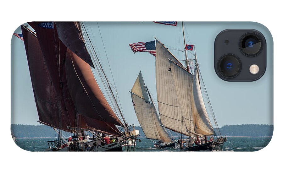  Boat iPhone 13 Case featuring the photograph Windjammer Race 2 by Fred LeBlanc