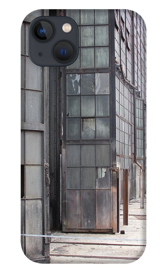 Old Train Repair iPhone 13 Case featuring the photograph Windows to the Industrial Past by Feather Redfox