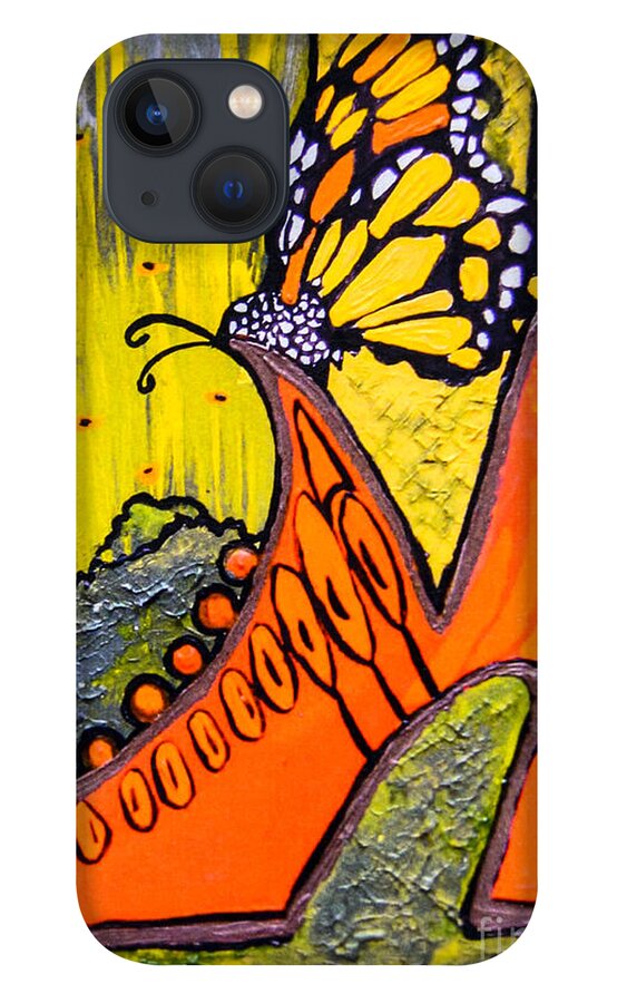 Shoe iPhone 13 Case featuring the painting Wing Walking by Marilyn Brooks
