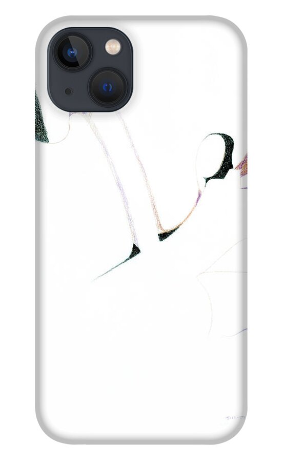  iPhone 13 Case featuring the drawing Wings by James Lanigan Thompson MFA
