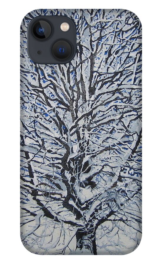 Winter iPhone 13 Case featuring the painting Winter '05 by Leah Tomaino