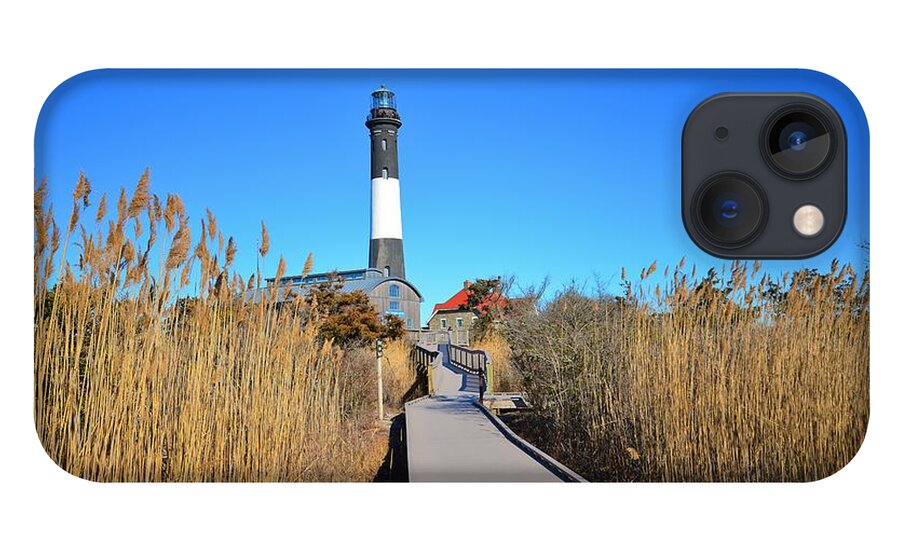 Featured iPhone 13 Case featuring the photograph Winter Afternoon at the Fire island Lighthouse by Stacie Siemsen
