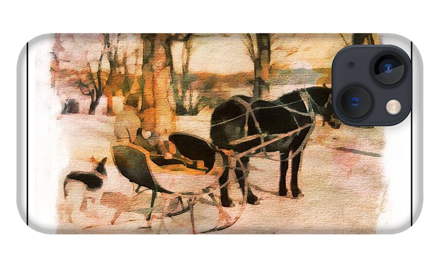 Horse iPhone 13 Case featuring the photograph Winter Horse Sled by Russ Considine