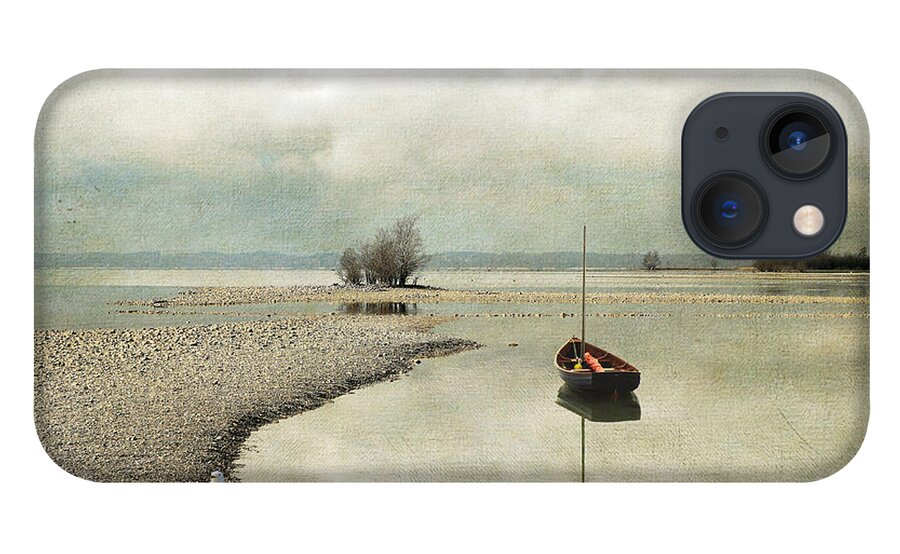 Overcast iPhone 13 Case featuring the digital art Winter Morning by the Lake by Chris Armytage