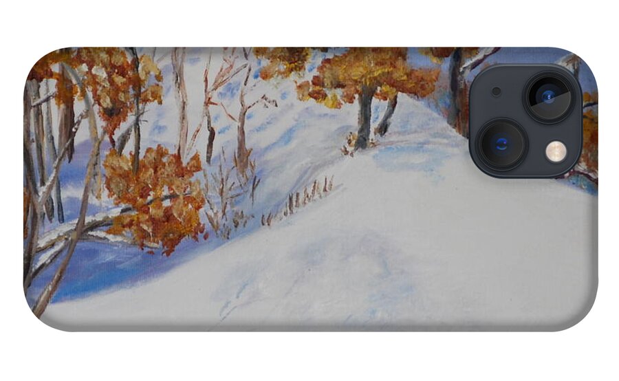 Winter Landscape iPhone 13 Case featuring the painting Winter Ridge by Phil Burton