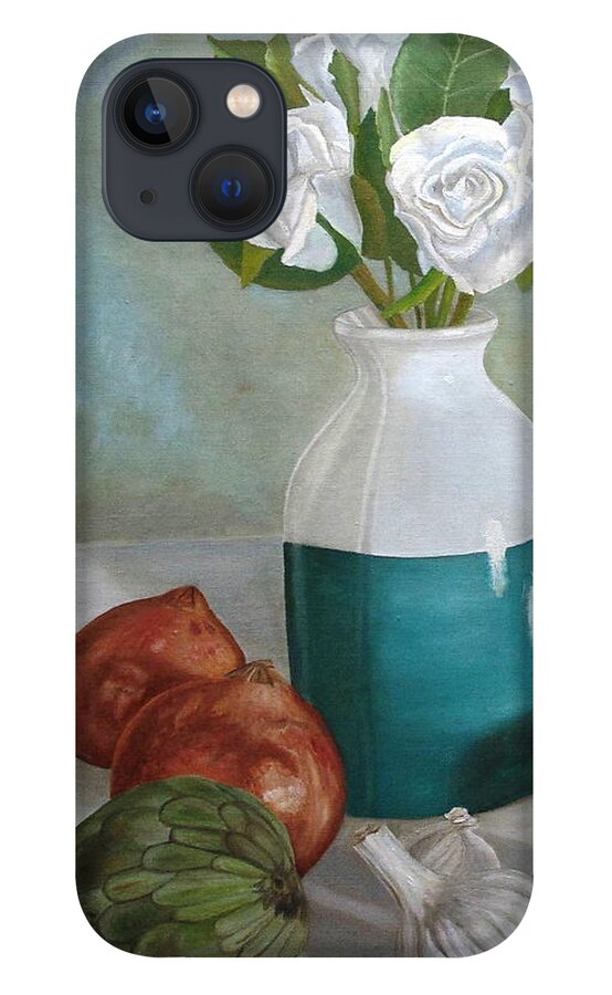 Still Life iPhone 13 Case featuring the painting Winter Still Life by Angeles M Pomata