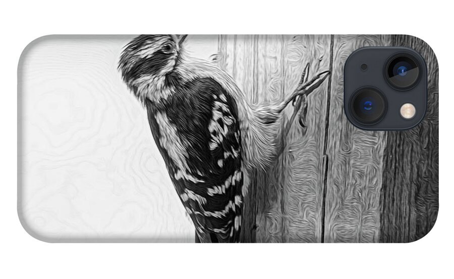 Nature iPhone 13 Case featuring the photograph Woody in Black n White by Cathy Kovarik