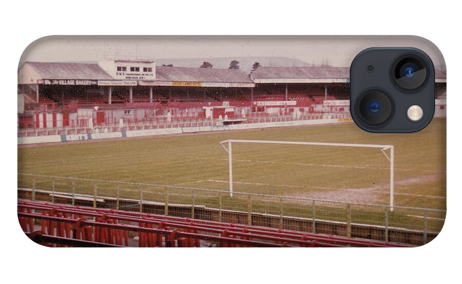 Stadium iPhone 13 Case featuring the photograph Wrexham FC - Racecourse Ground - Mold Road Stand 1 - 1980s by Legendary Football Grounds