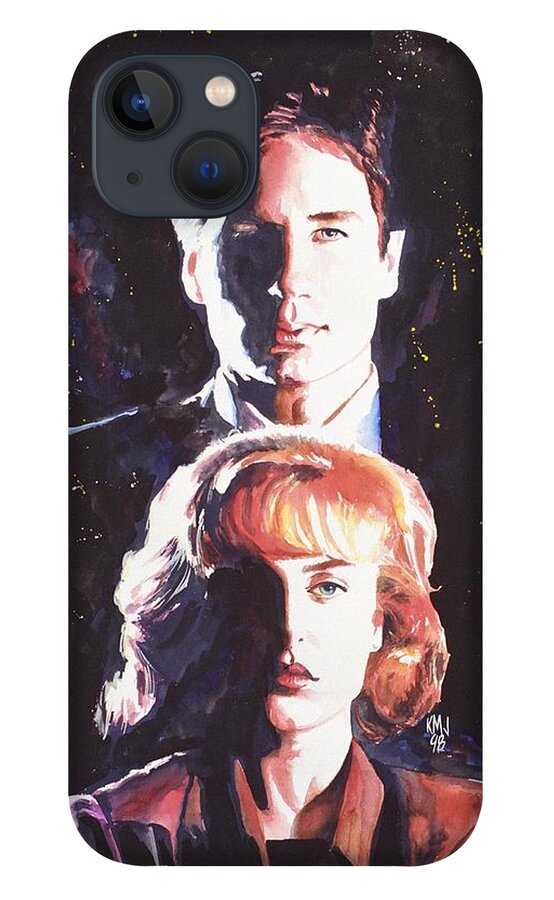 Television iPhone 13 Case featuring the painting X-Files by Ken Meyer jr