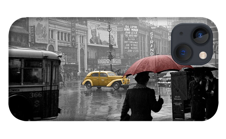 Times Square iPhone 13 Case featuring the photograph Yellow Cabs New York 2 by Andrew Fare