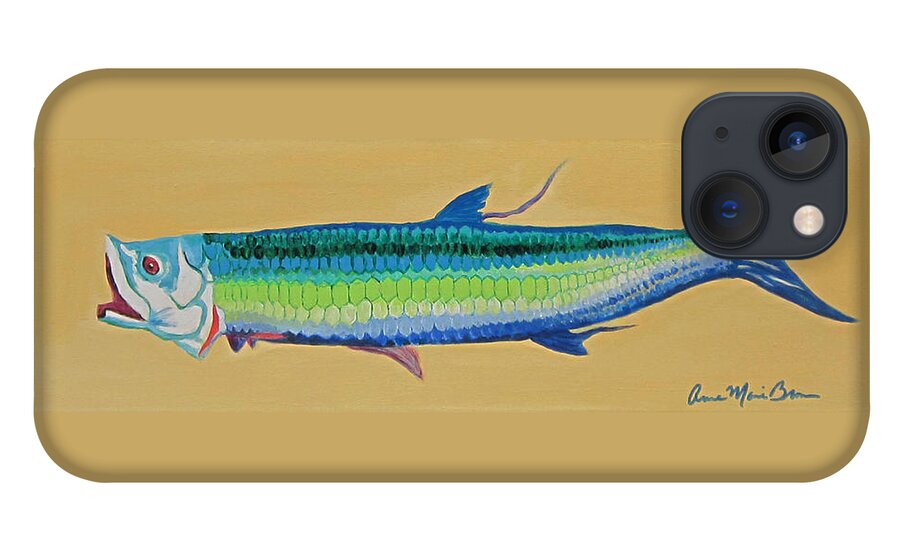 Fish iPhone 13 Case featuring the painting Yellow Tarpon by Anne Marie Brown