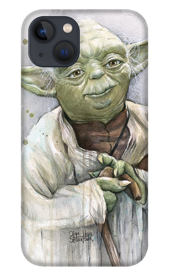 Yoda iPhone 13 Case featuring the painting Yoda by Olga Shvartsur