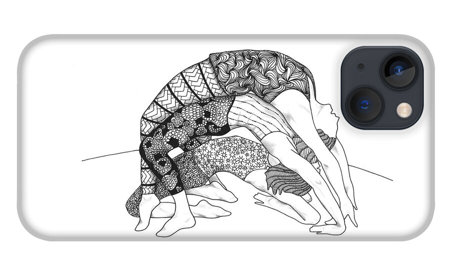 Yoga iPhone 13 Case featuring the drawing Yoga Sandwich by Jan Steinle