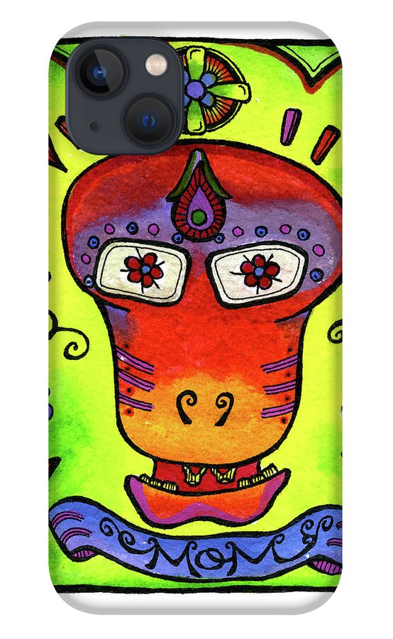 Paintings iPhone 13 Case featuring the painting yoMama by Dar Freeland