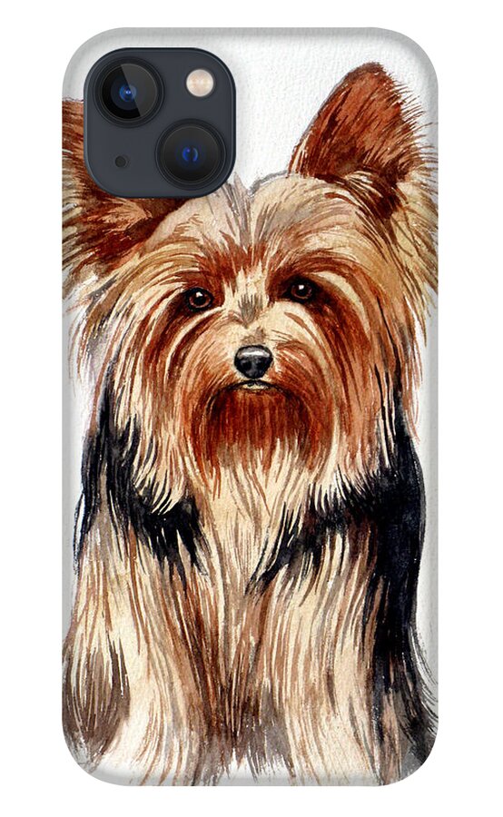 Yorkie iPhone 13 Case featuring the painting Yorkie by Christopher Shellhammer