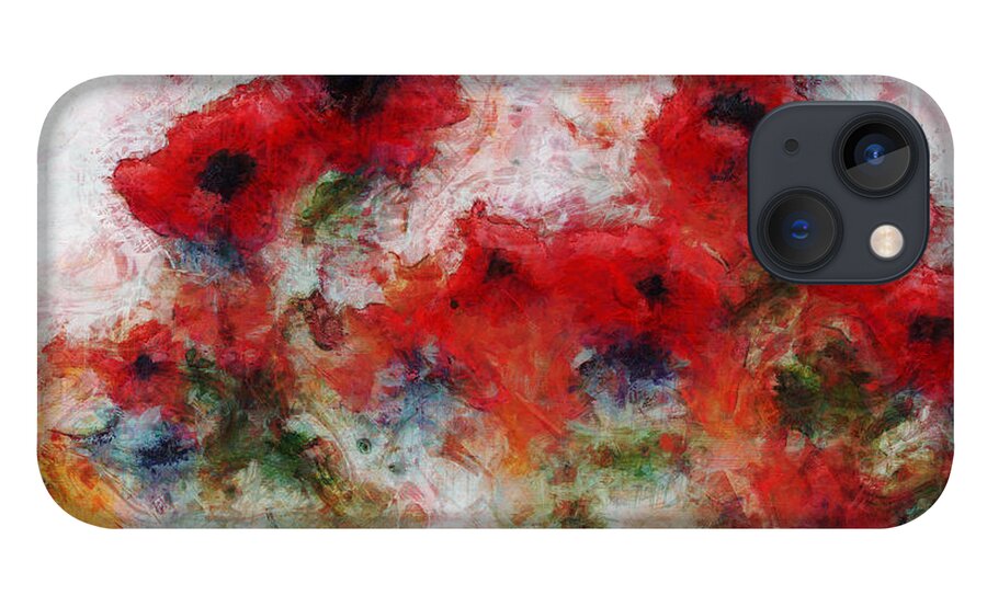Poppy iPhone 13 Case featuring the painting Young Ones by Claire Bull