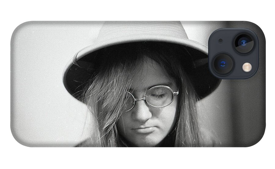 Pith Helmet iPhone 13 Case featuring the photograph Young Woman with Long Hair, Wearing a Pith Helmet, 1972 by Jeremy Butler