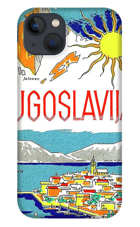 Yugoslavia iPhone 13 Case featuring the painting Yugoslavia, Adriatic coast, Korcula isle, Croatia by Long Shot