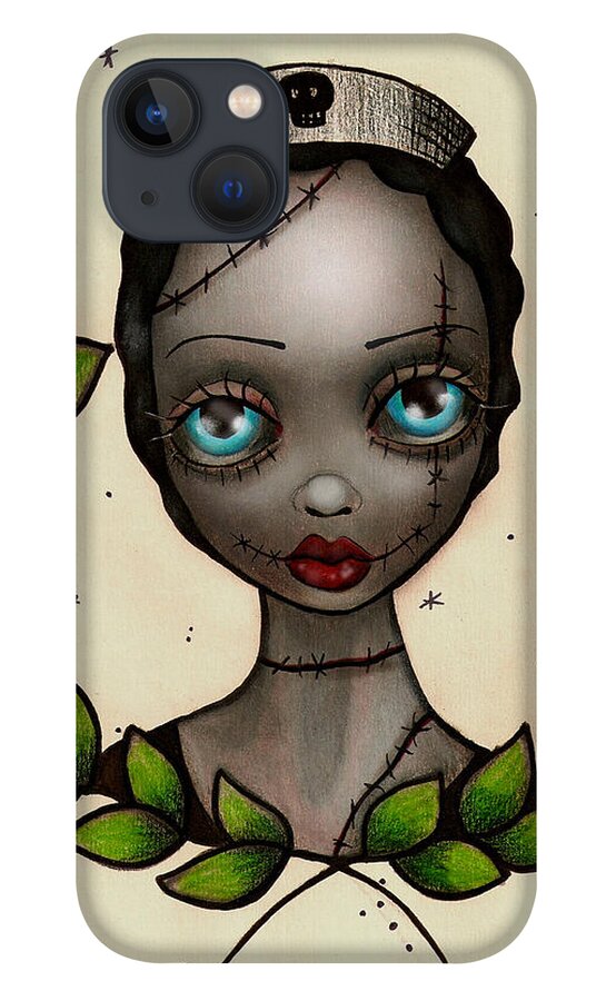 Zombie iPhone 13 Case featuring the painting Zombie Nurse by Abril Andrade
