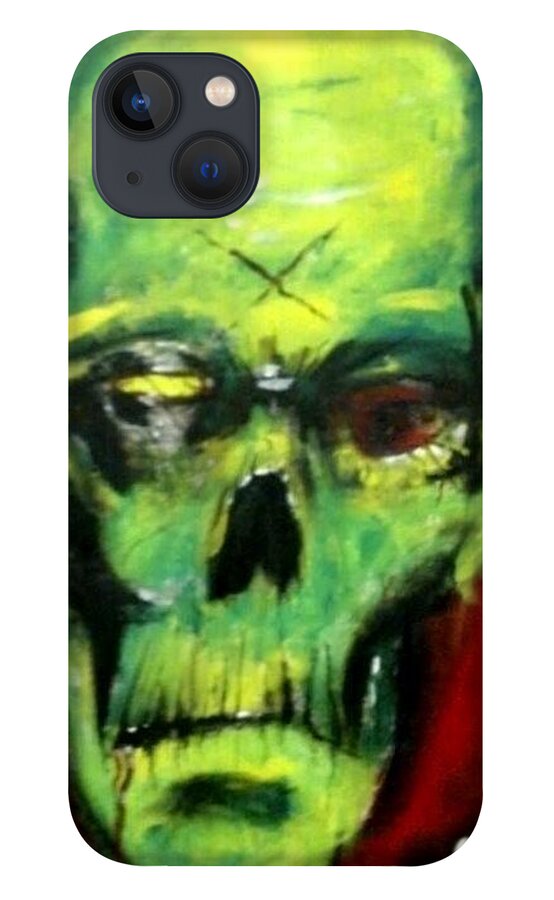 Zombie iPhone 13 Case featuring the painting Zombie by Ryan Almighty