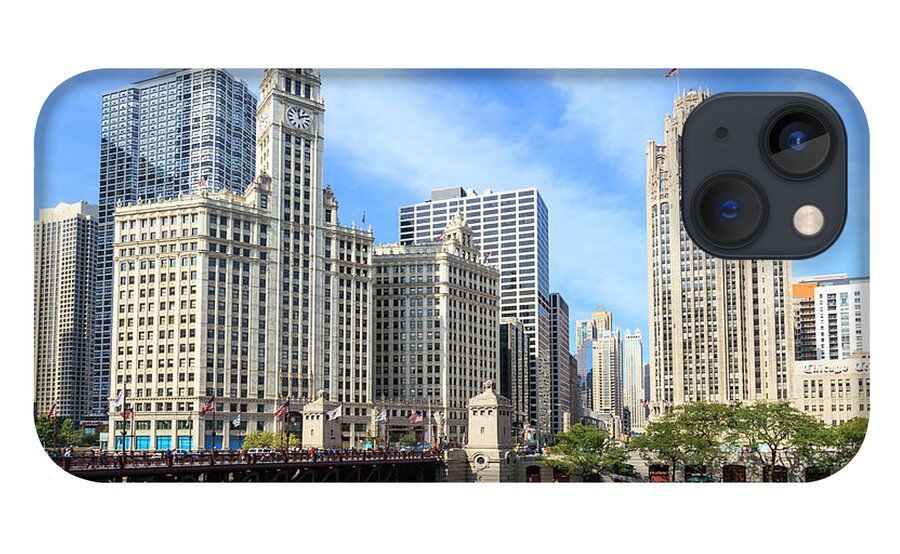 Downtown District iPhone 13 Case featuring the photograph Buildings By The Chicago River, Chicago #1 by Fraser Hall