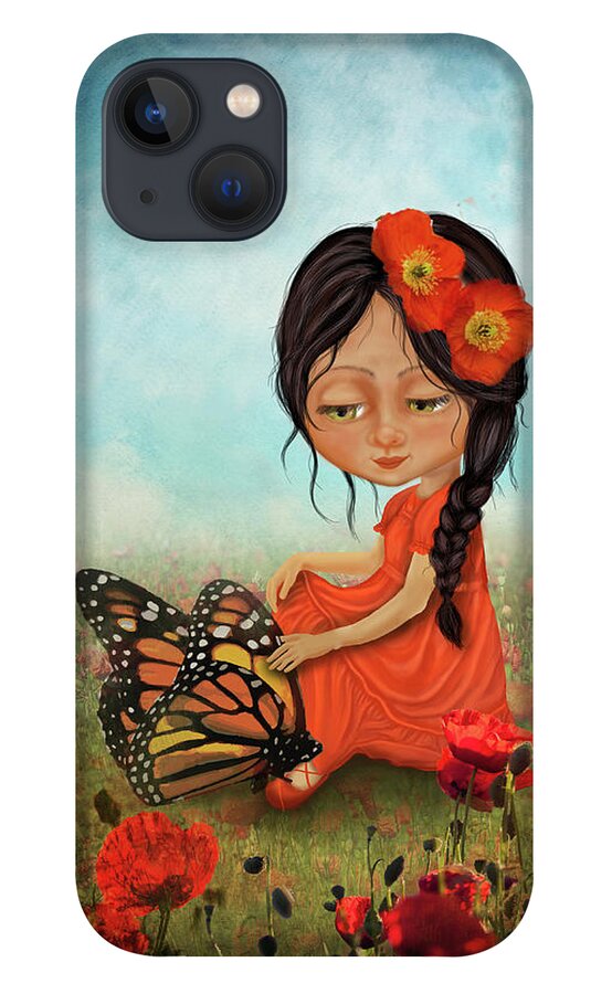 Butterfly Whisperer iPhone 13 Case featuring the digital art Butterfly Whisperer by Laura Ostrowski