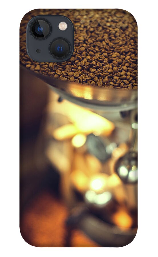 Coffee Roaster iPhone 13 Case featuring the photograph Coffee Roaster In Action #1 by Ryanjlane