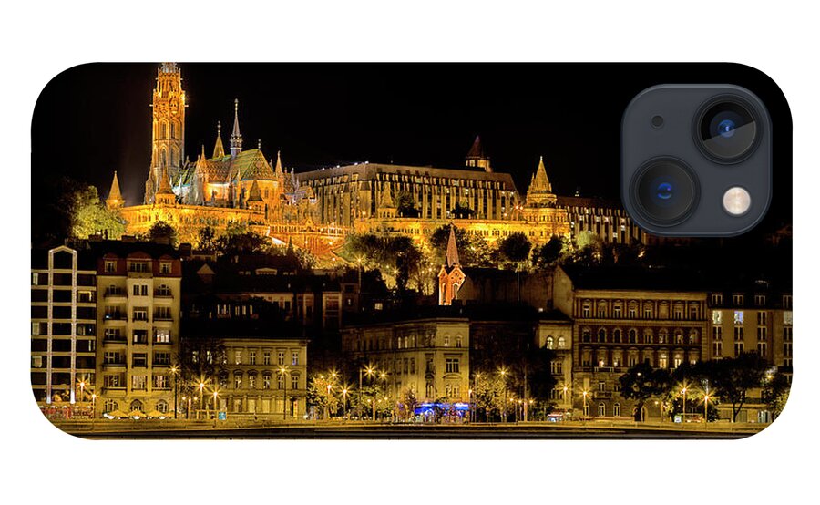 Palaces iPhone 13 Case featuring the photograph Danube Night View in Budapest #1 by Vivida Photo PC