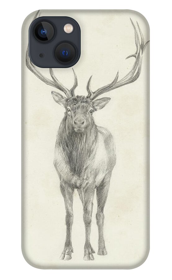 Animals iPhone 13 Case featuring the painting Elk Study #1 by Ethan Harper