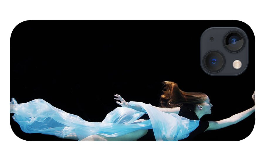 Ballet Dancer iPhone 13 Case featuring the photograph Female Dancer Underwater Against Black by Thomas Barwick