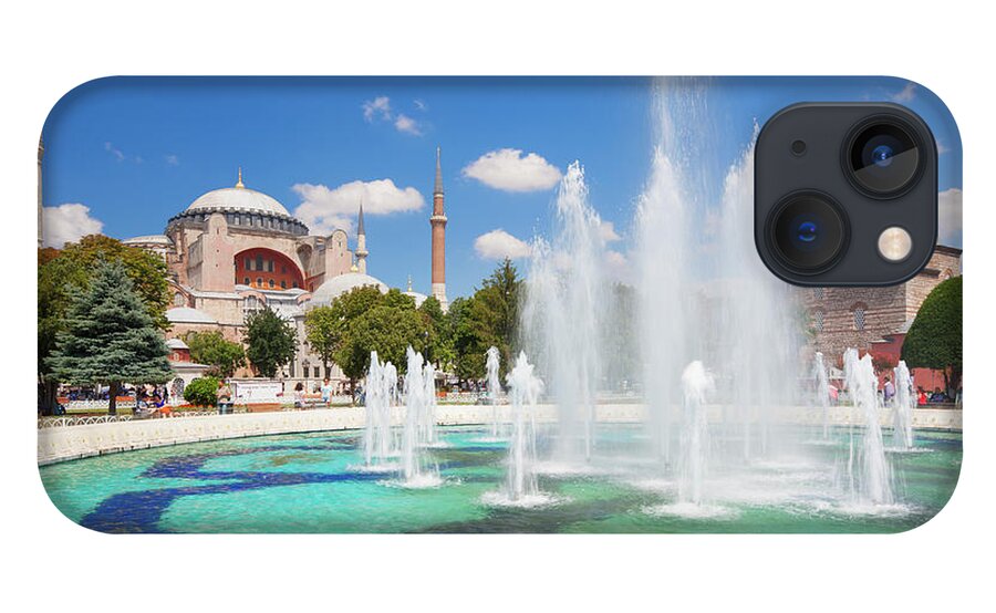 Istanbul iPhone 13 Case featuring the photograph Fountain In Sultan Ahmet Park, Hagia #1 by Laurie Noble