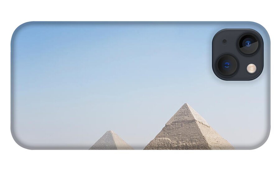 Clear Sky iPhone 13 Case featuring the photograph Giza Pyramids #1 by Roine Magnusson