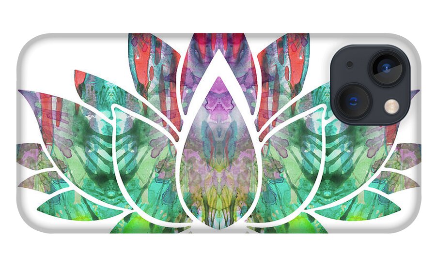 Lotus iPhone 13 Case featuring the mixed media Lotus by Dean Russo