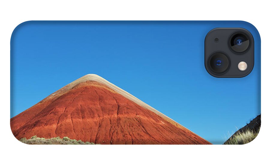 Scenics iPhone 13 Case featuring the photograph Painted Hills Desert With Quarter Moon #1 by Sasha Weleber