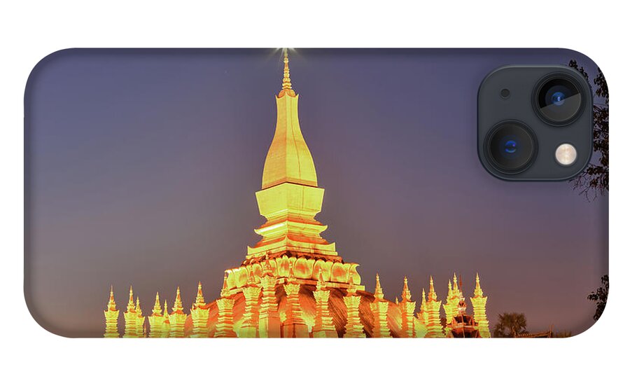 Monument iPhone 13 Case featuring the photograph Pha That Luang Stupa In Vientiane, Laos #1 by Fototrav