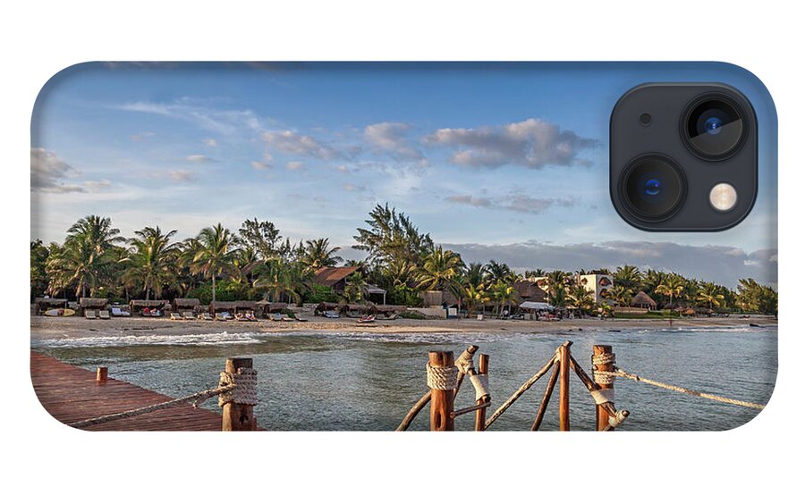 Estock iPhone 13 Case featuring the digital art Pier At Playa Del Carmen, Mexico by Lumiere