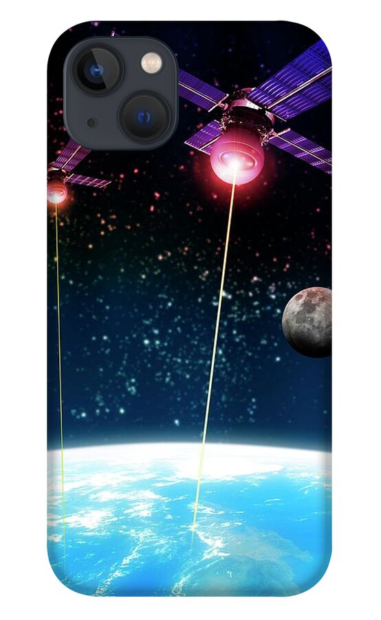 War iPhone 13 Case featuring the digital art Satellite Attack, Artwork #1 by Victor Habbick Visions