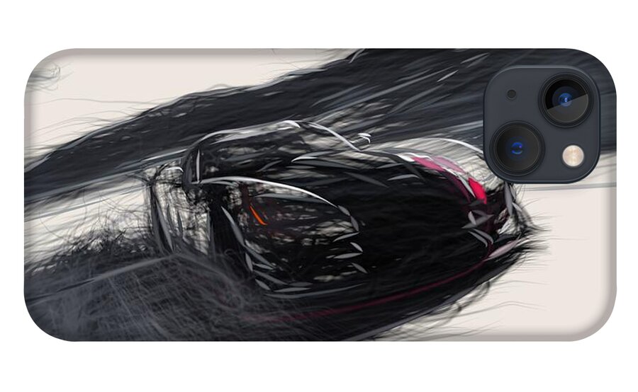 Dodge iPhone 13 Case featuring the digital art Dodge Viper SRT10 ACR X Draw #2 by CarsToon Concept