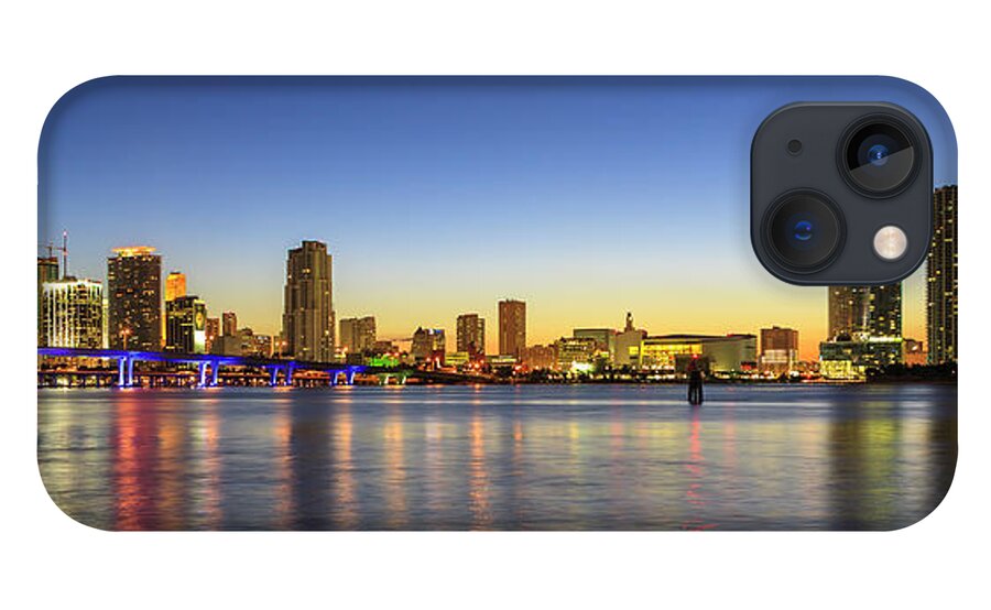 Architecture iPhone 13 Case featuring the photograph Miami Sunset Skyline by Raul Rodriguez