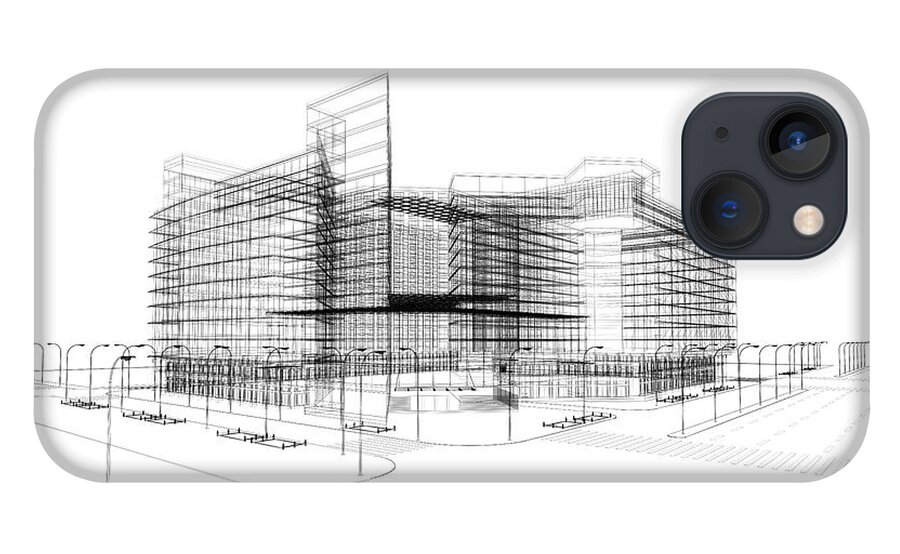 Plan iPhone 13 Case featuring the photograph 3d Architecture Abstract #22 by Nadla
