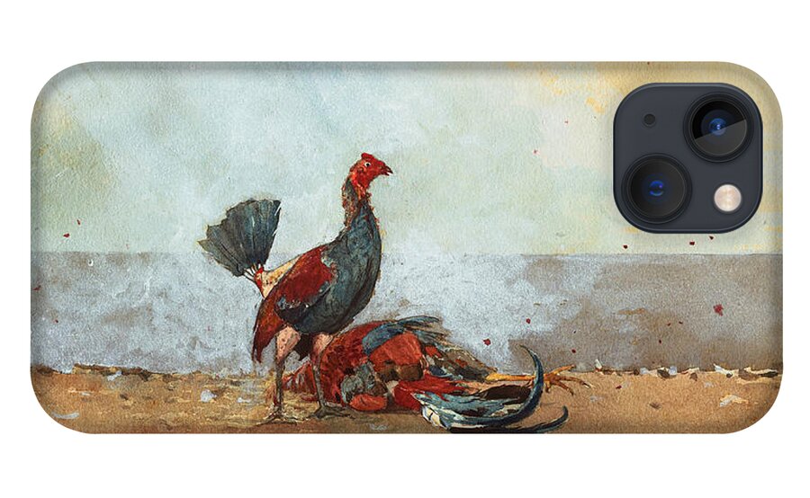 Winslow Homer iPhone 13 Case featuring the drawing The Cock Fight #4 by Winslow Homer