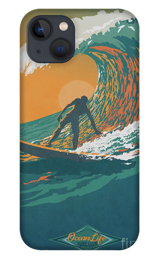 Surfer iPhone 13 Case featuring the digital art Ocean Life by Sassan Filsoof