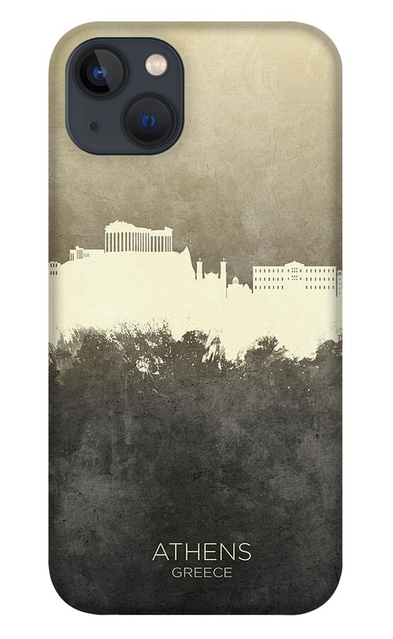Athens iPhone 13 Case featuring the digital art Athens Greece Skyline #6 by Michael Tompsett