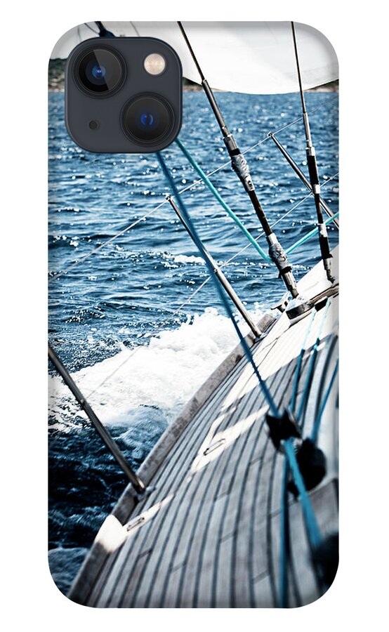 Curve iPhone 13 Case featuring the photograph Sailing In The Wind With Sailboat #8 by Mbbirdy