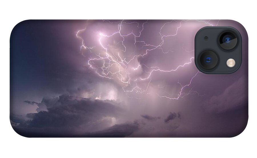 Thunderstorm iPhone 13 Case featuring the photograph A Lightning Storm Over Texas In North by Joshua Leach